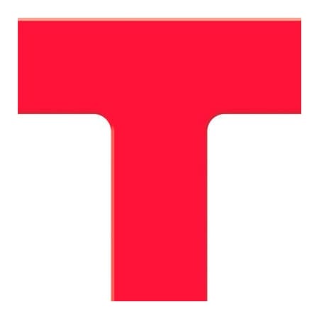 Accuform Accuform Tough-Mark Heavy-Duty Floor Marking Shape, 6inx6in T-Corner, Red PTP207RD